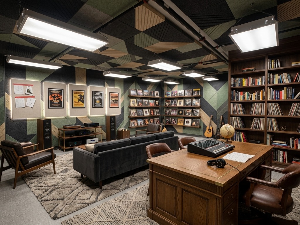 The Library at Ferris & Co: records, books, and a listening deck